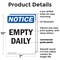 Signmission Empty Daily, 7 in W x Rectangle, Plastic OS-2PACK-NS-P-710-V-12026 - alternate 5